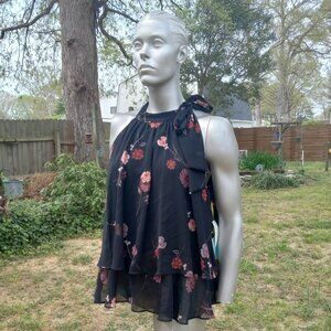 New with tags Summer Top by CeCe in Black Floral Print Size XL